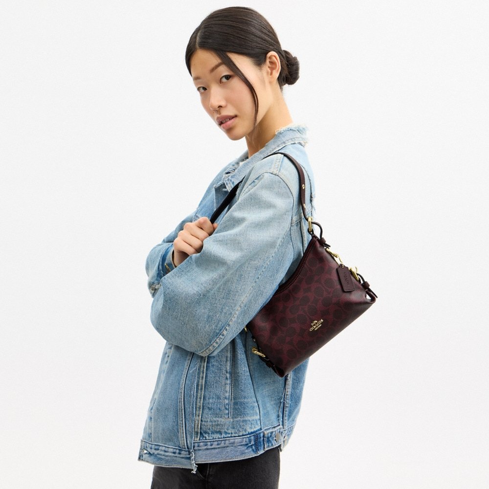 Coach Outlet Laurel Shoulder Bag 22 With Buckles In Signature Canvas - Preorder