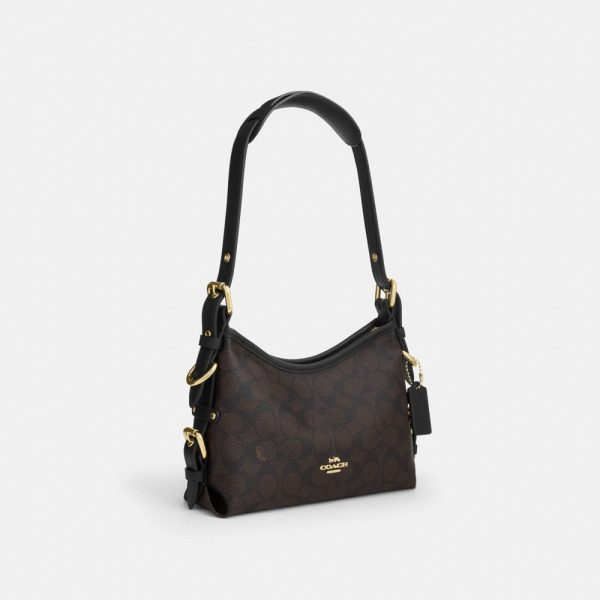 Coach Outlet Laurel Shoulder Bag 22 With Buckles In Signature Canvas - Preorder