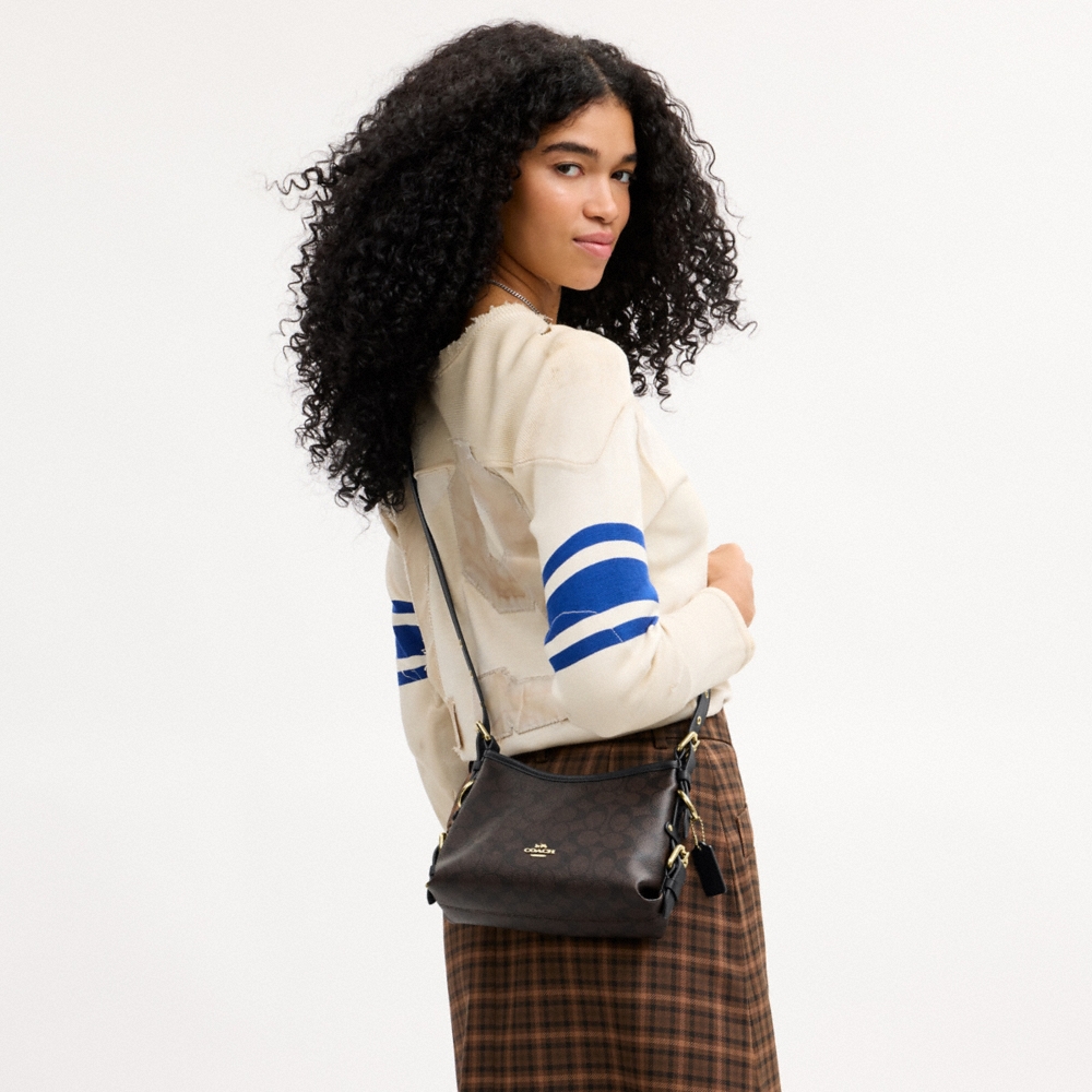 Coach Outlet Laurel Shoulder Bag 22 With Buckles In Signature Canvas - Preorder