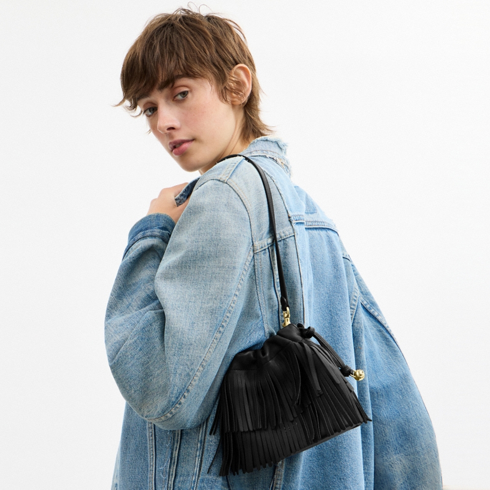 Coach Outlet Faye Mini Drawstring Bag With Fringe - Preorder