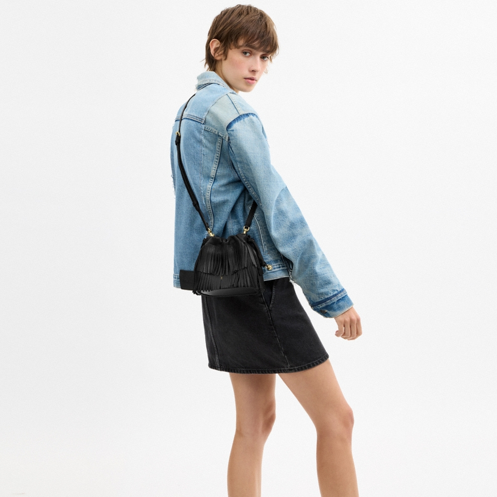 Coach Outlet Faye Mini Drawstring Bag With Fringe - Preorder