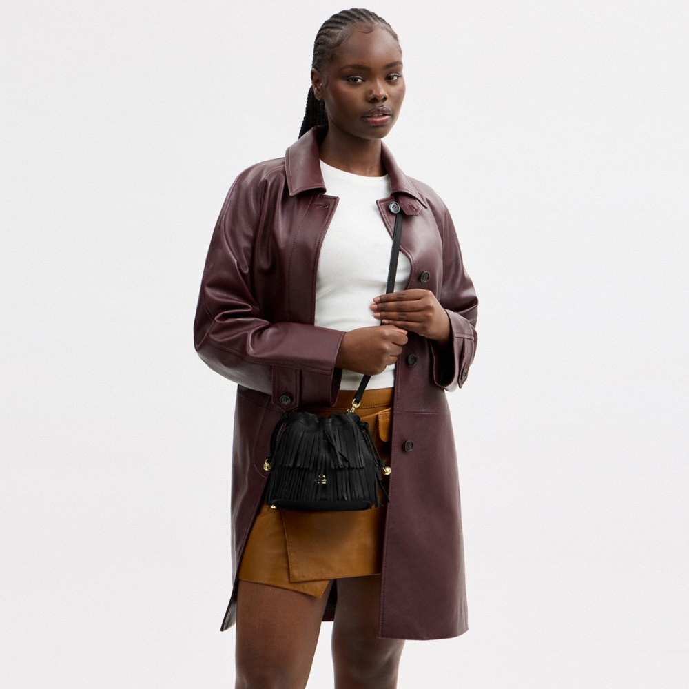 Coach Outlet Faye Mini Drawstring Bag With Fringe - Preorder