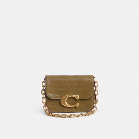 Coach Restored Idol Bag In Alligator - Preorder — Brass/Olive