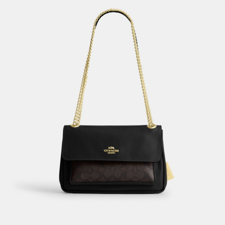 Coach Outlet Elodie Crossbody Bag 24 In Signature Canvas - Preorder — Brass/Walnut/Black