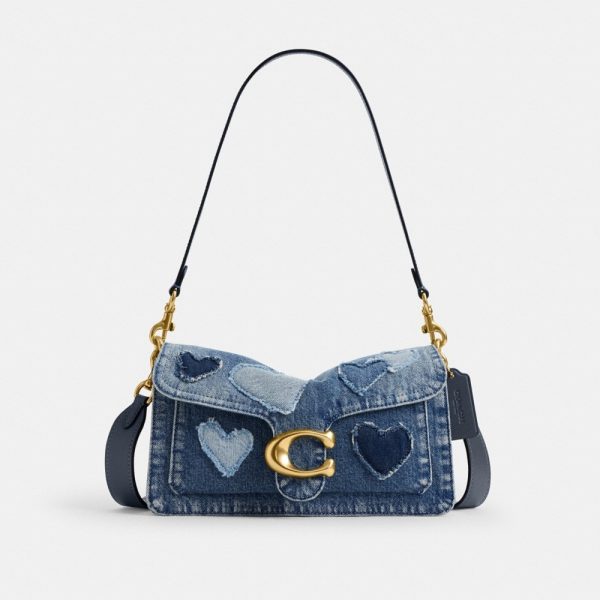 Coach Tabby Shoulder Bag 26 In Regenerative Cotton Denim With Hearts - Preorder