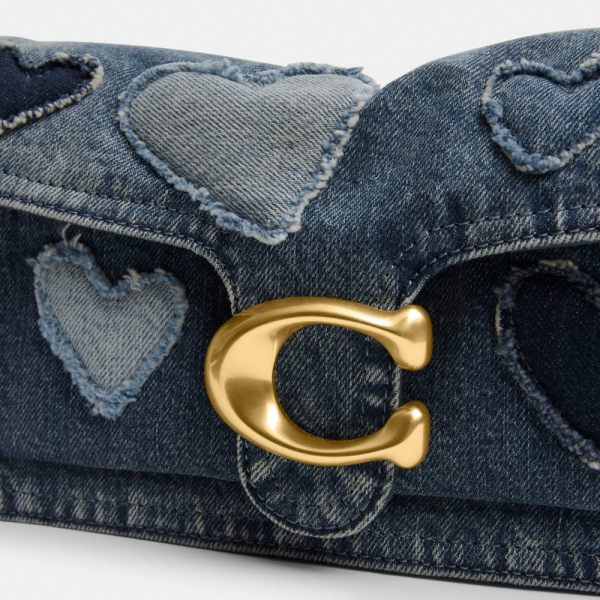 Coach Tabby Shoulder Bag 26 In Regenerative Cotton Denim With Hearts - Preorder