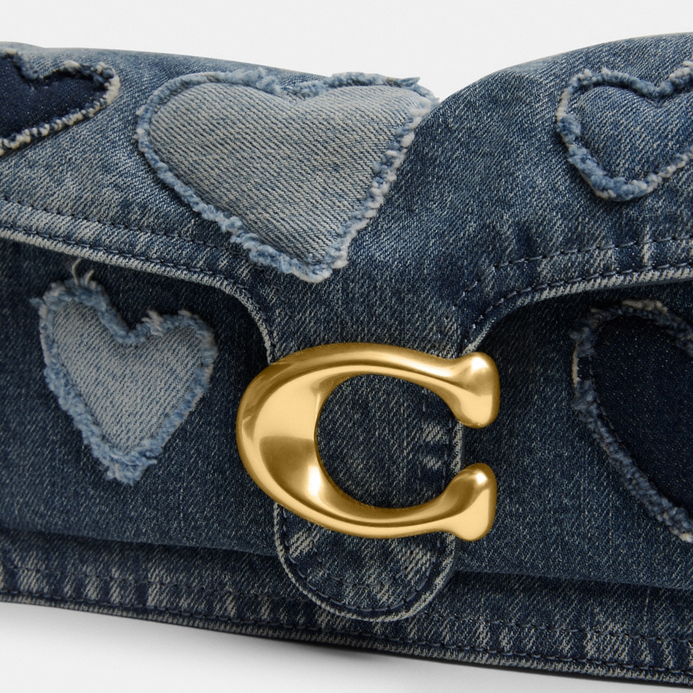 Coach Tabby Shoulder Bag 26 In Regenerative Cotton Denim With Hearts - Preorder