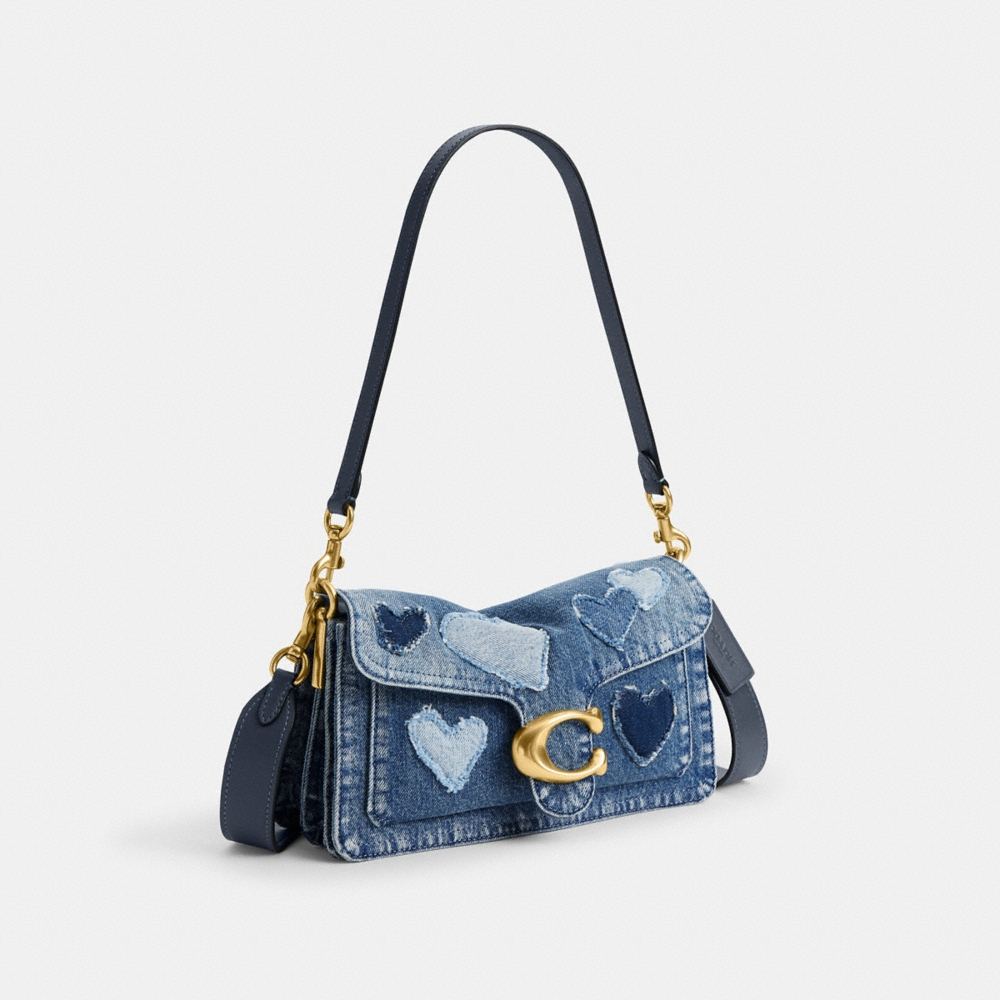 Coach Tabby Shoulder Bag 26 In Regenerative Cotton Denim With Hearts - Preorder