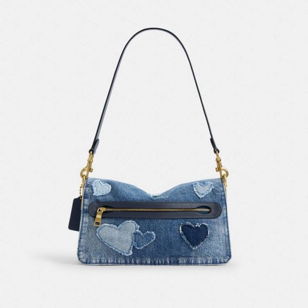 Coach Tabby Shoulder Bag 26 In Regenerative Cotton Denim With Hearts - Preorder
