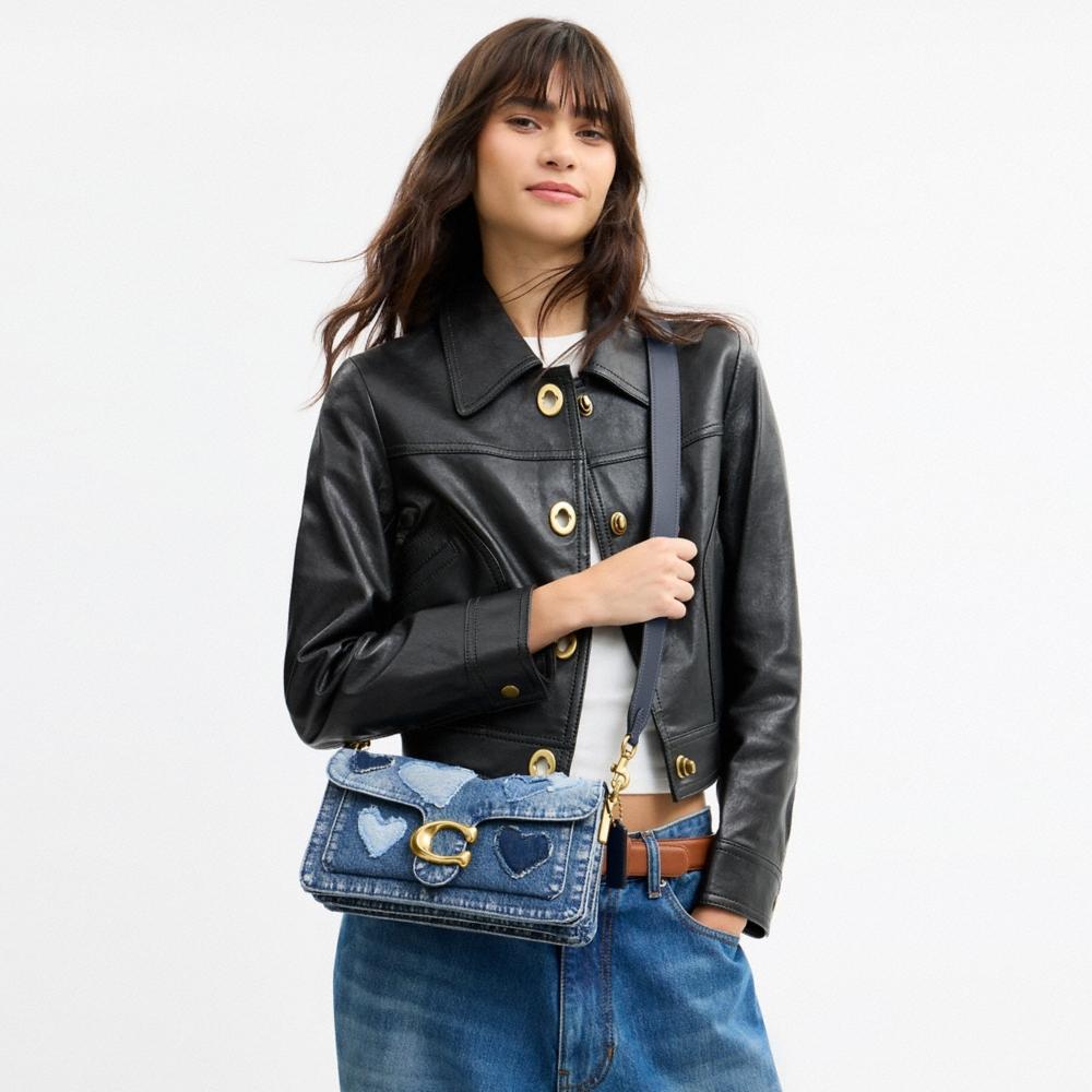 Coach Tabby Shoulder Bag 26 In Regenerative Cotton Denim With Hearts - Preorder