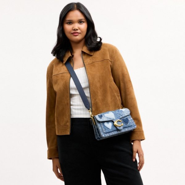 Coach Tabby Shoulder Bag 26 In Regenerative Cotton Denim With Hearts - Preorder