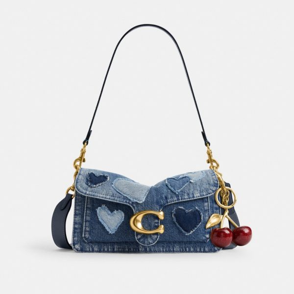 Coach Tabby Shoulder Bag 26 In Regenerative Cotton Denim With Hearts - Preorder