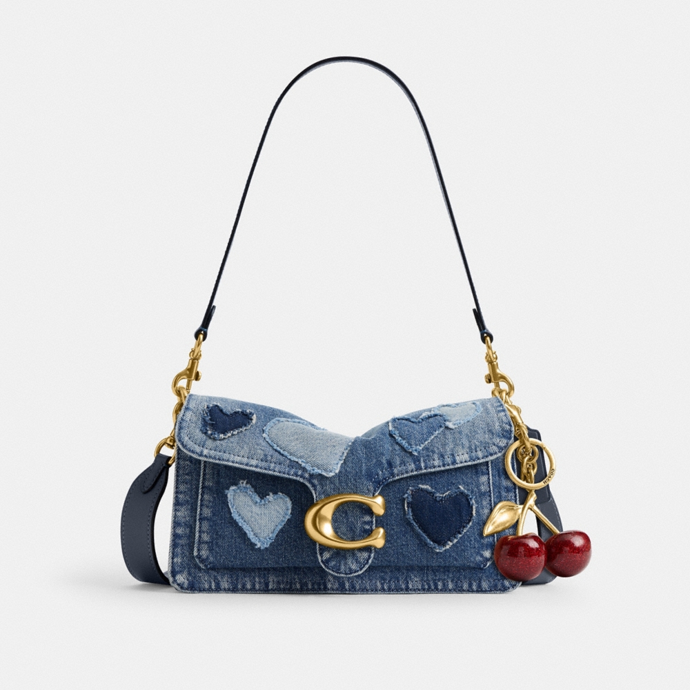 Coach Tabby Shoulder Bag 26 In Regenerative Cotton Denim With Hearts - Preorder