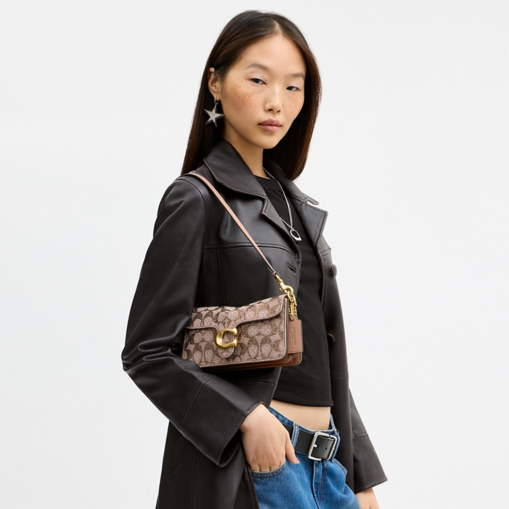 Coach Outlet Soft Tabby Shoulder Bag 20 In Crystal Signature Jacquard - Preorder