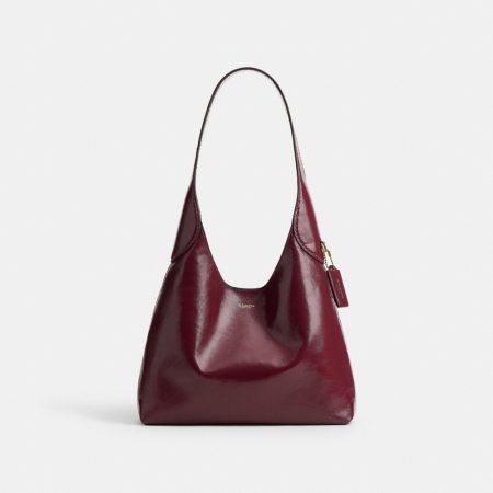 Coach Outlet Brooklyn Shoulder Bag 28 - Preorder — Brass/Dark Cherry