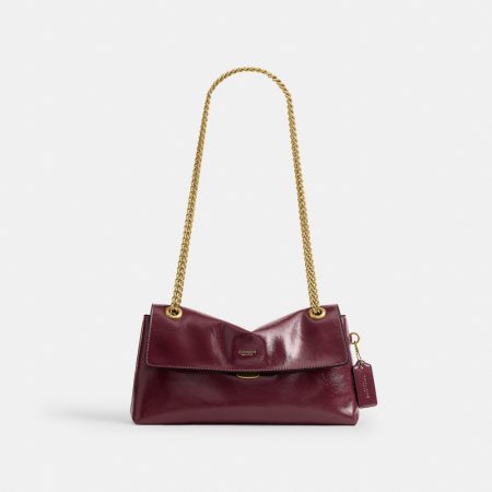 Coach Chelsea Shoulder Bag 26 With Chain - Preorder — Brass/Dark Cherry