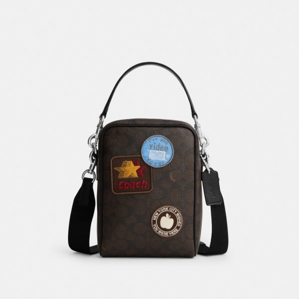 Coach Outlet Tristan Crossbody Bag 14 In Signature Canvas With Patches - Preorder