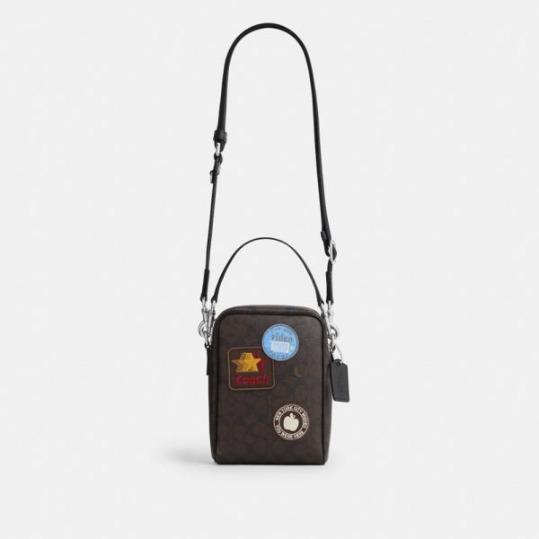 Coach Outlet Tristan Crossbody Bag 14 In Signature Canvas With Patches - Preorder