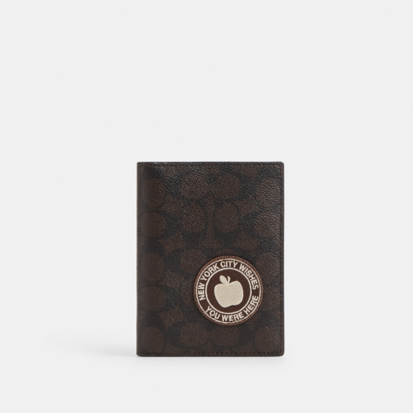 Coach Outlet Passport Card Case In Signature Canvas With Patches - Preorder