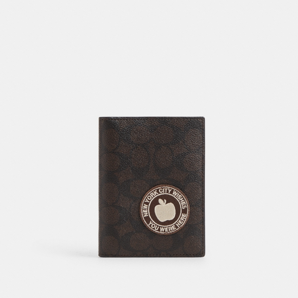 Coach Outlet Passport Card Case In Signature Canvas With Patches - Preorder