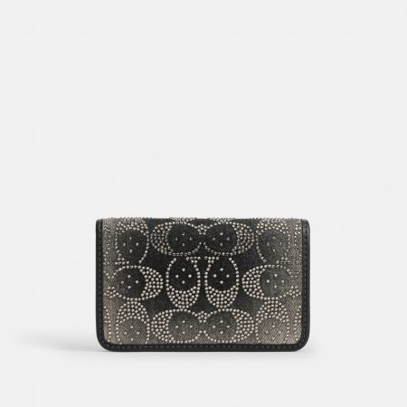 Coach Essential Slim Card Case With Crystal Signature - Preorder — Silver/Black