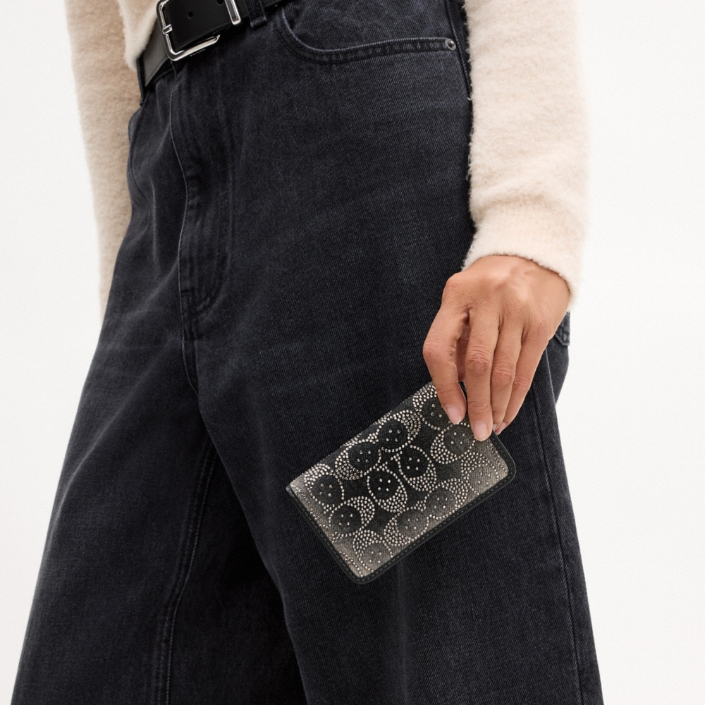 Coach Essential Slim Card Case With Crystal Signature - Preorder