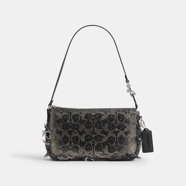 Coach Plaza Bag In Regenerative Cotton Denim With Loved Crystal Signature - Preorder