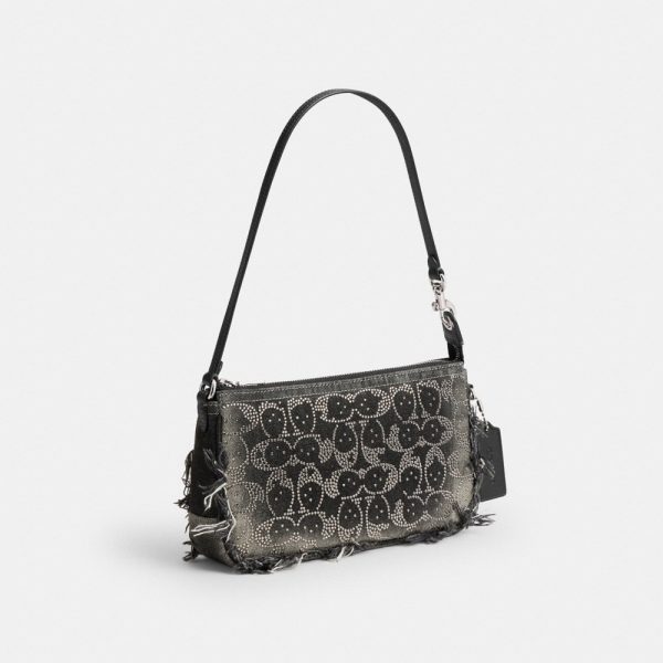 Coach Plaza Bag In Regenerative Cotton Denim With Loved Crystal Signature - Preorder