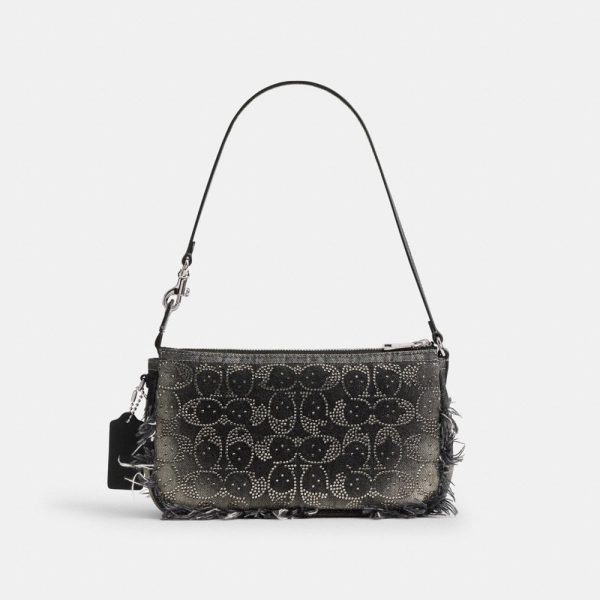 Coach Plaza Bag In Regenerative Cotton Denim With Loved Crystal Signature - Preorder