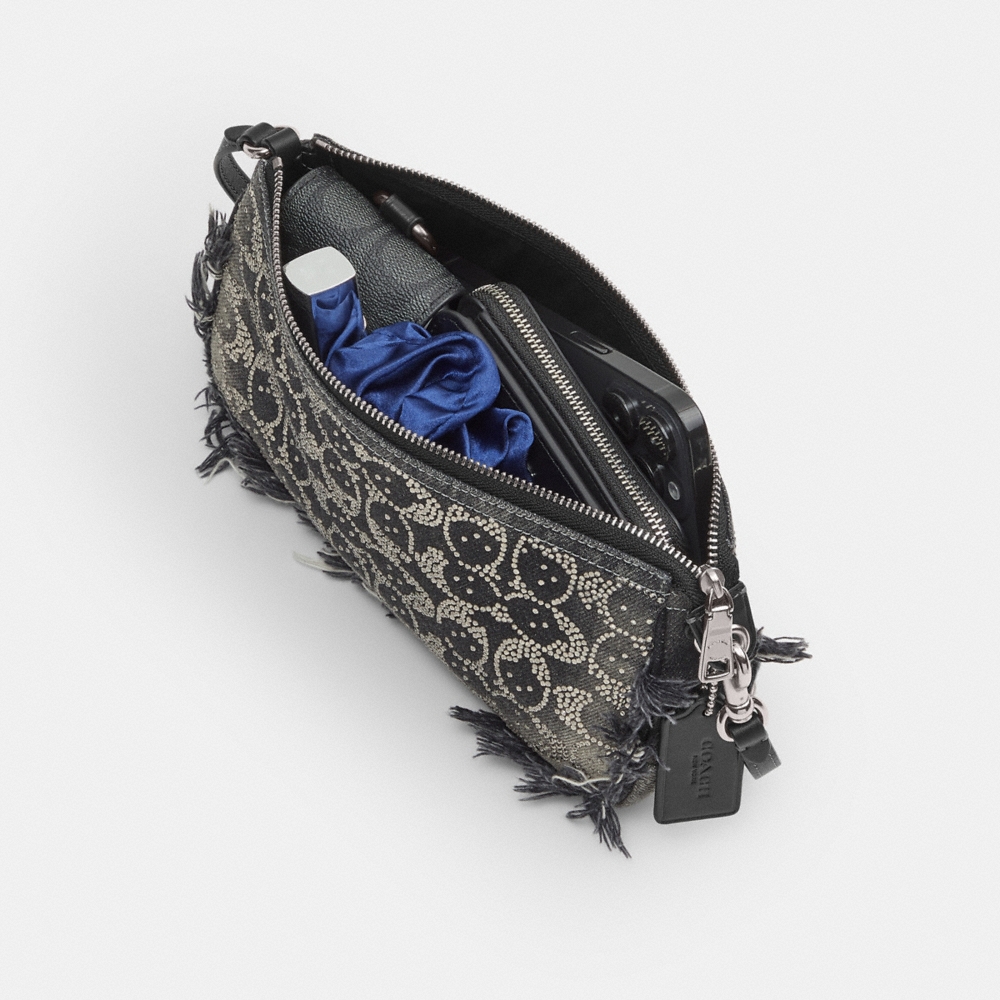 Coach Plaza Bag In Regenerative Cotton Denim With Loved Crystal Signature - Preorder
