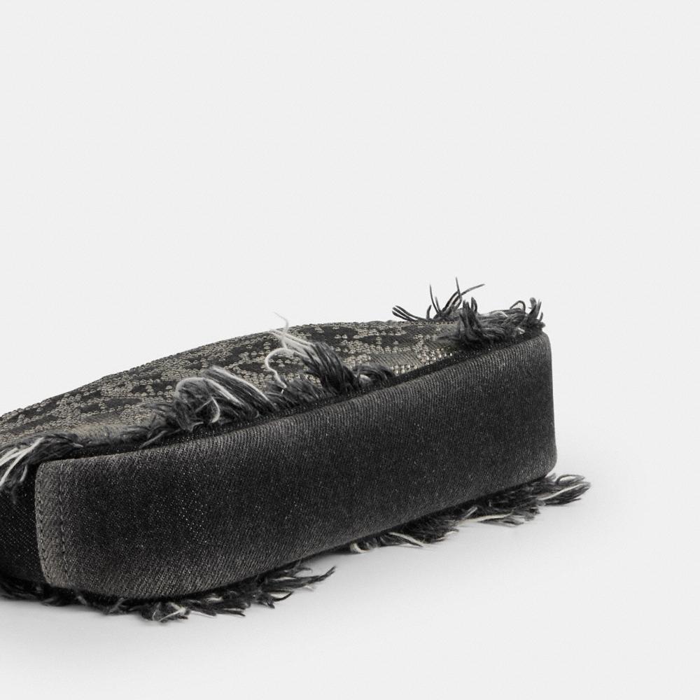 Coach Plaza Bag In Regenerative Cotton Denim With Loved Crystal Signature - Preorder