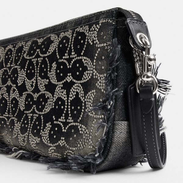 Coach Plaza Bag In Regenerative Cotton Denim With Loved Crystal Signature - Preorder