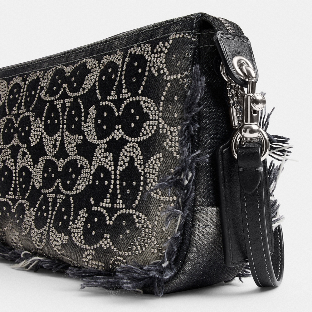 Coach Plaza Bag In Regenerative Cotton Denim With Loved Crystal Signature - Preorder