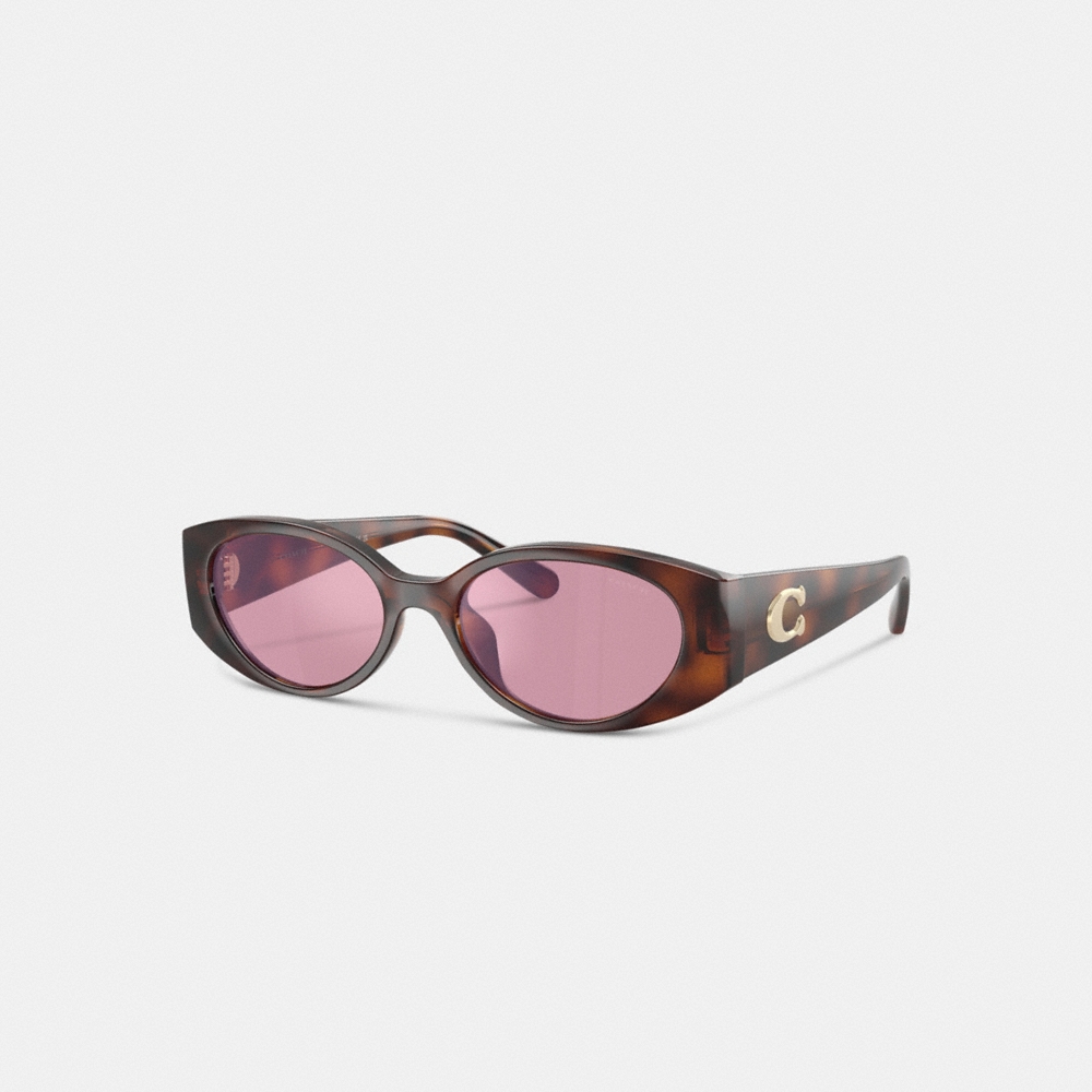 Coach Maxi Sculpted C Narrow Round Sunglasses - Preorder