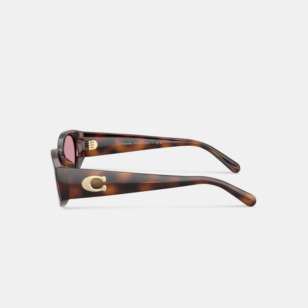 Coach Maxi Sculpted C Narrow Round Sunglasses - Preorder