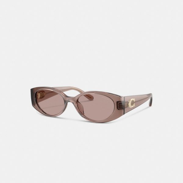 Coach Maxi Sculpted C Narrow Round Sunglasses - Preorder