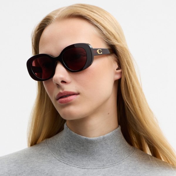 Coach Maxi Sculpted C Oversized Round Sunglasses - Preorder