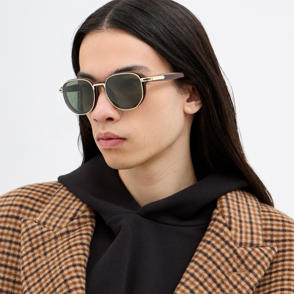 Coach Clip-On Round Sunglasses - Preorder