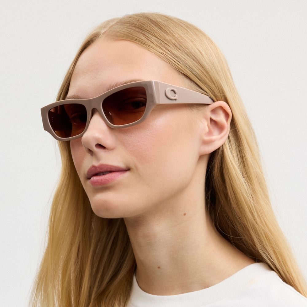 Coach Beveled C Narrow Cat Eye Sunglasses - Preorder