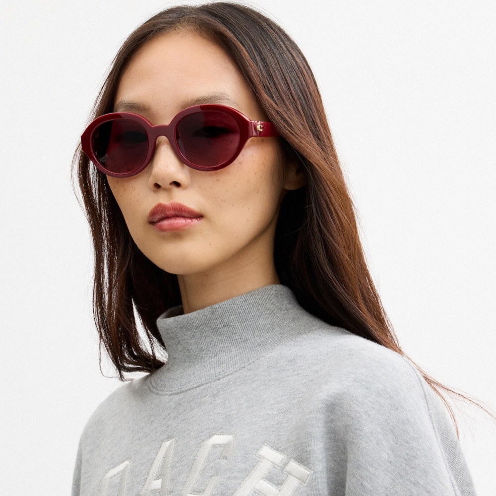 Coach Outlet C Heart Round Sunglasses - Preorder