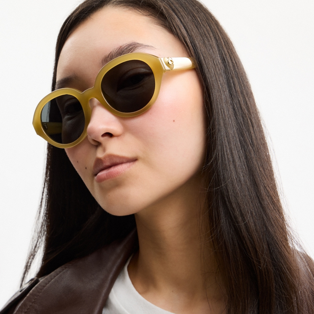 Coach Outlet C Heart Round Sunglasses - Preorder