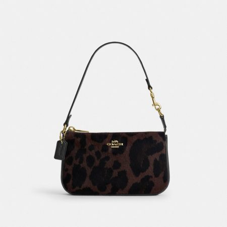 Coach Outlet Nolita 19 In Haircalf With Leopard Print - Preorder — Brass/Dark Leopard