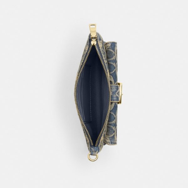 Coach Outlet Ashton Wristlet In Signature Regenerative Cotton Denim - Preorder