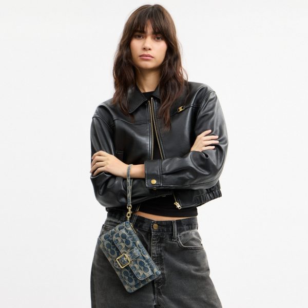 Coach Outlet Ashton Wristlet In Signature Regenerative Cotton Denim - Preorder