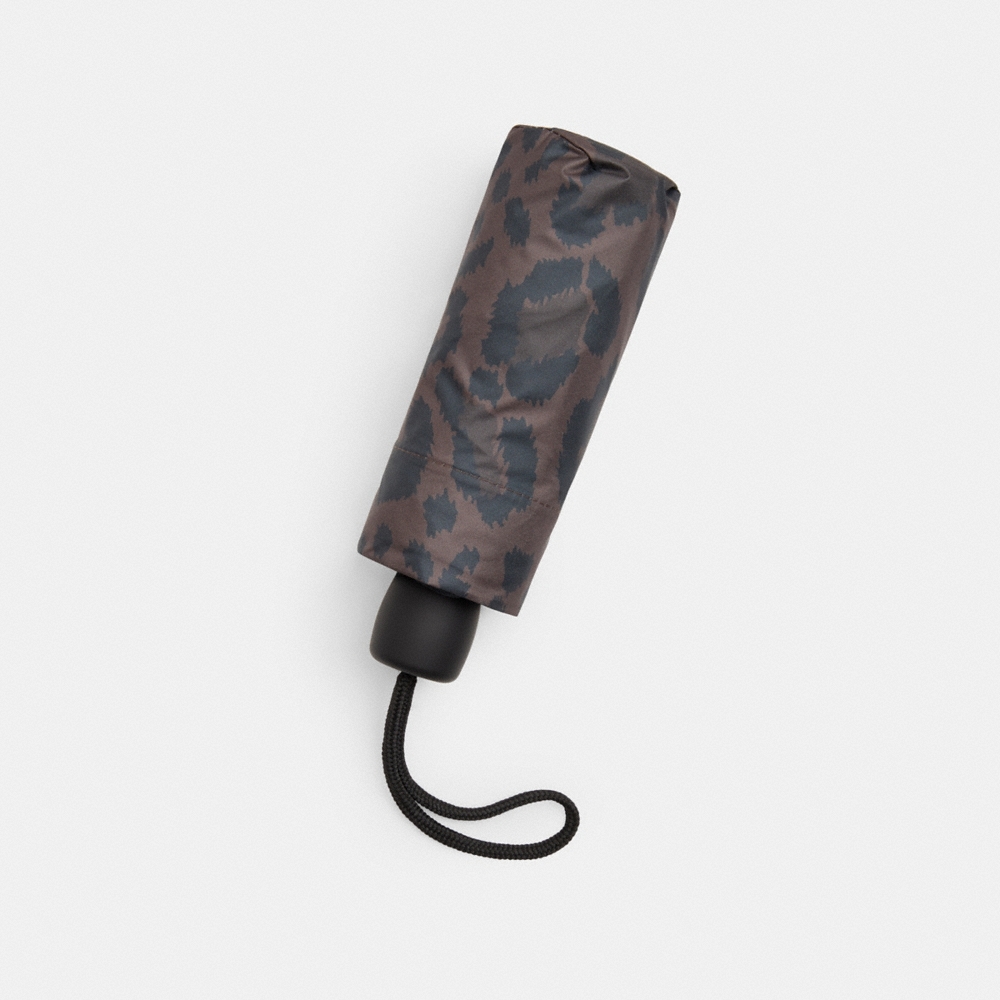 Coach Outlet Uv Protection Mini Umbrella With Leopard Print - Preorder