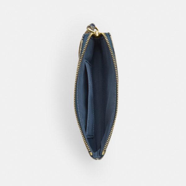 Coach Outlet Corner Zip Wristlet In Signature Regenerative Cotton Denim - Preorder