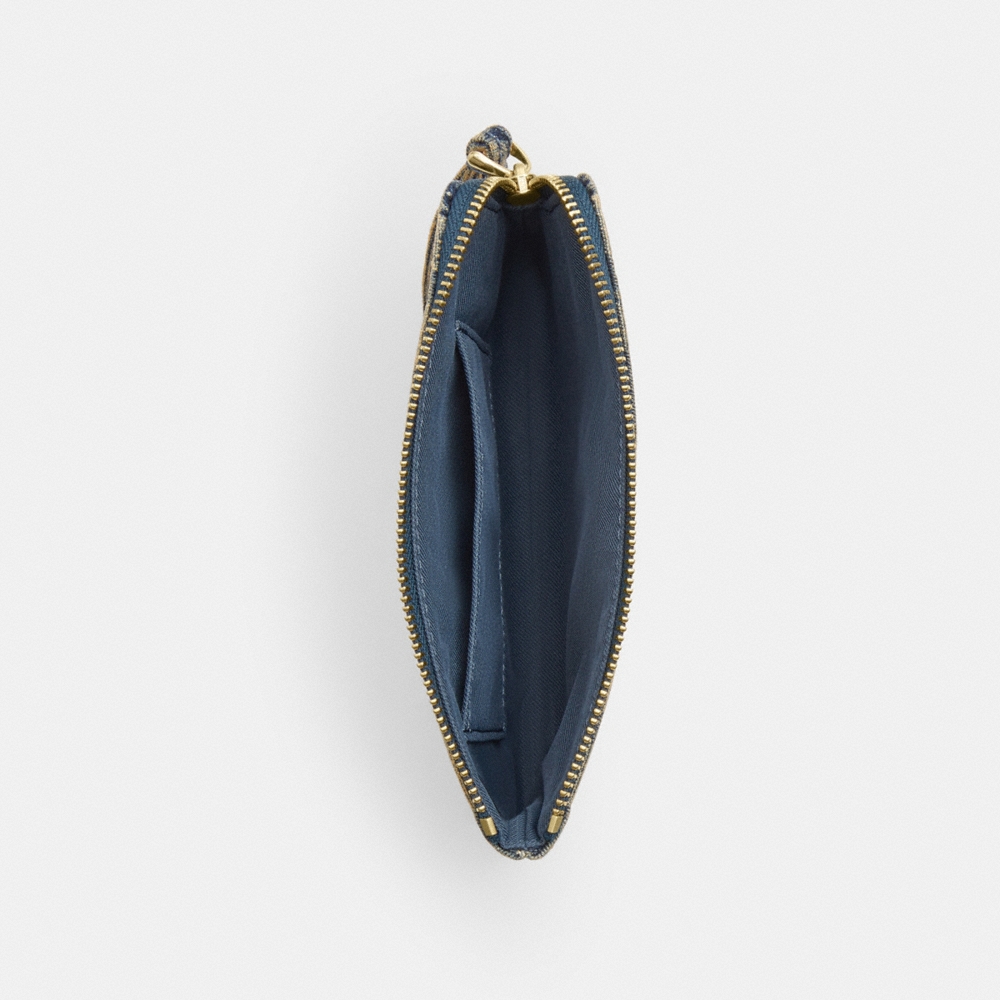 Coach Outlet Corner Zip Wristlet In Signature Regenerative Cotton Denim - Preorder