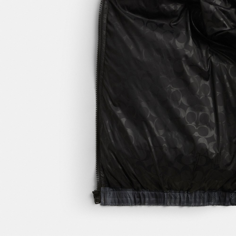 Coach Printed Plaid Puffer Jacket - Preorder