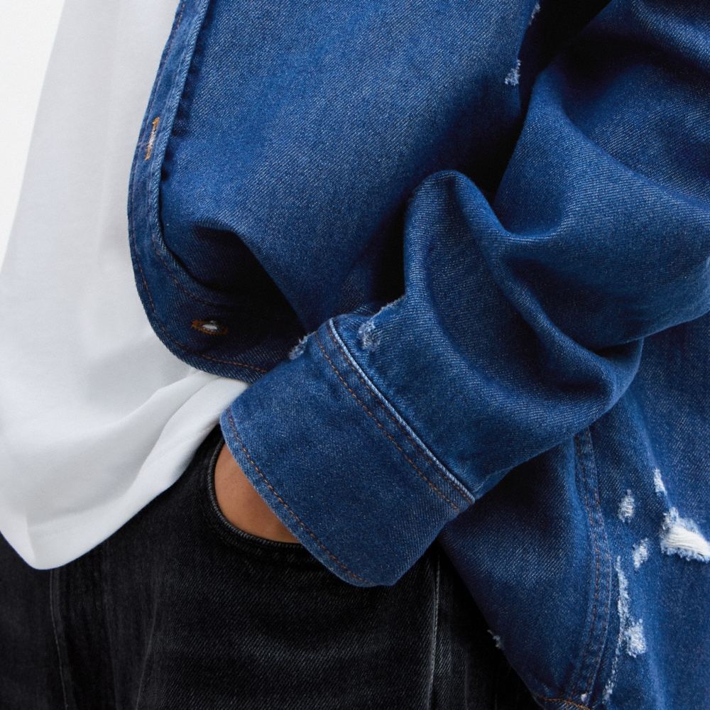 Coach Denim Shirt In Organic Cotton - Preorder