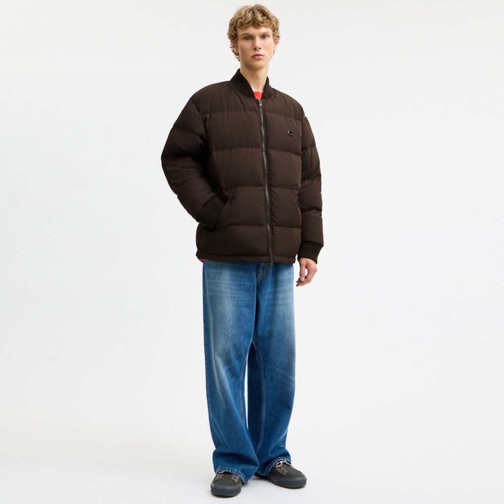Coach Mid Length Puffer Jacket With Rib - Preorder